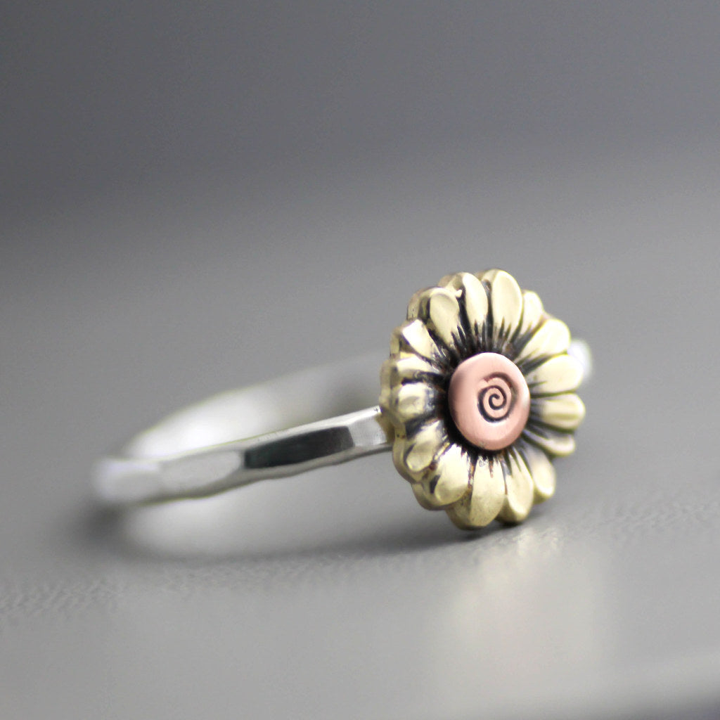 Little Yellow Sunflower Ring-Womens-LitttleGreenRoomJewelry-LittleGreenRoomJewelry